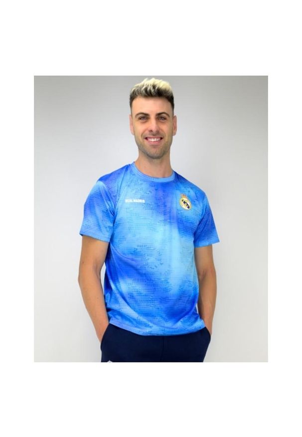 Real Madrid - Oficjalna królewsko niebieska koszulka treningowa Realu Madryt XL. Kolor: wielokolorowy, niebieski, szary. Sport: piłka nożna