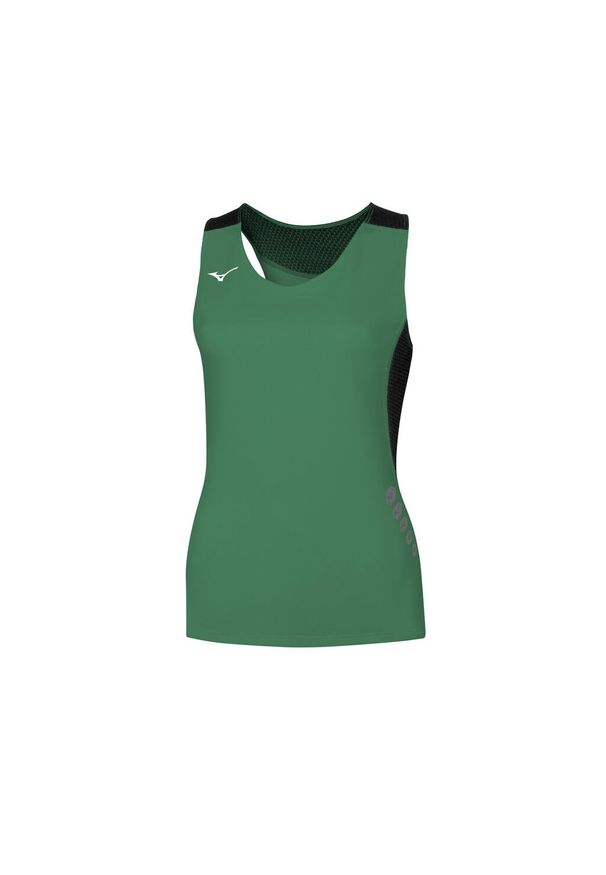 Damski tank top Mizuno Premium. Kolor: wielokolorowy, czarny, zielony. Sport: fitness