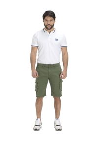 LEONE 1947 APPAREL - Męskie szorty bojówki w kolorze Earth Tones. Kolor: zielony. Materiał: tkanina. Długość: krótkie. Sezon: lato