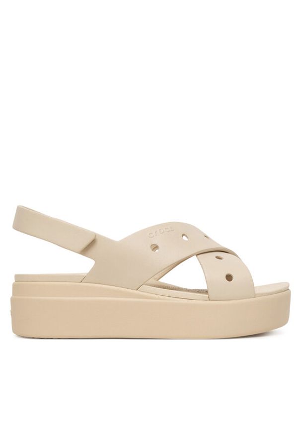 Crocs Sandały Brooklyn 4U Cross Strap Sandal 212254 Beżowy. Kolor: beżowy