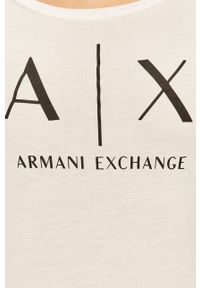 Armani Exchange - Longsleeve 8NYTDG.YJ16Z.NOS. Okazja: na co dzień. Kolor: biały. Materiał: dzianina. Długość rękawa: długi rękaw. Wzór: nadruk. Styl: casual #2