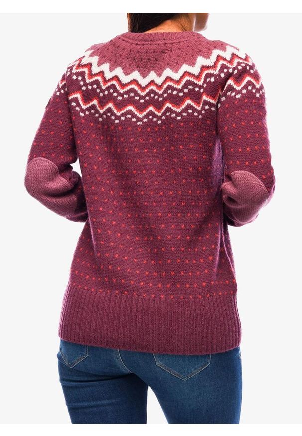 Fjällräven - Sweter damski Fjallraven Ovik Knit Sweater. Kolor: czerwony. Sport: turystyka piesza