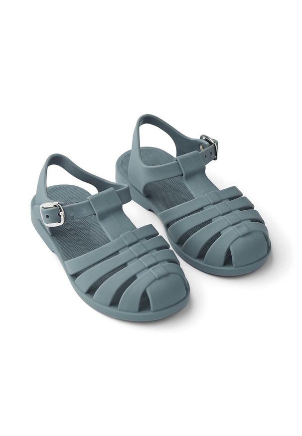 LIEWOOD - Liewood sandały dziecięce Bre kolor niebieski. Nosek buta: okrągły. Zapięcie: klamry. Kolor: niebieski. Materiał: materiał, guma. Wzór: gładki. Obcas: na obcasie. Wysokość obcasa: niski