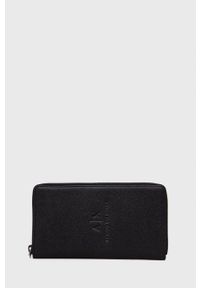 Armani Exchange - Portfel skórzany. Kolor: czarny. Materiał: skóra. Wzór: gładki #1