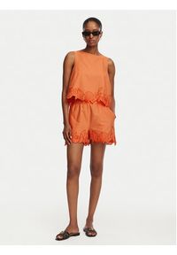 Vero Moda Szorty sportowe Lucia 10350997 Pomarańczowy jasny Regular Fit. Kolor: pomarańczowy. Materiał: bawełna #8