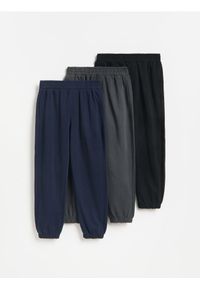 Reserved - Bawełniane joggery 3 pack - czarny. Kolor: czarny. Materiał: bawełna #1