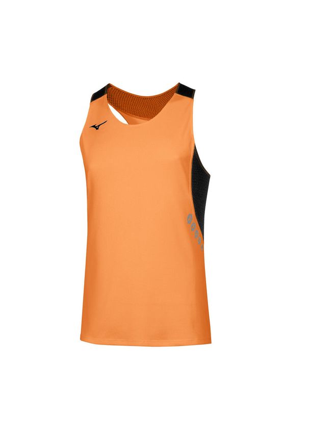 Damski tank top Mizuno Premium. Kolor: czarny, pomarańczowy, wielokolorowy. Sport: fitness