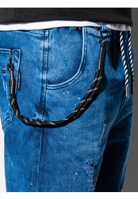 Ombre Clothing - Spodnie męskie jeansowe joggery P939 - niebieskie - XL. Kolor: niebieski. Materiał: jeans #3