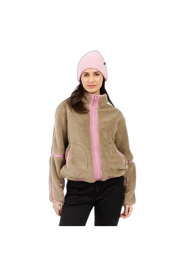 Polar damski zapinany na zamek Protest Red. Kolor: różowy. Materiał: polar