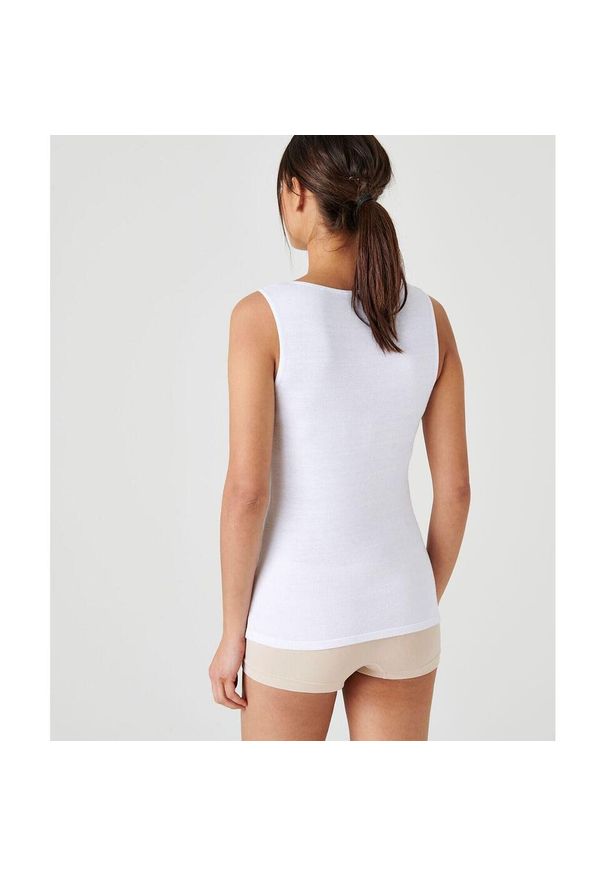 DAMART - Damski tank top Damart Thermolactyl. Kolor: biały. Materiał: dzianina, skóra. Sezon: zima