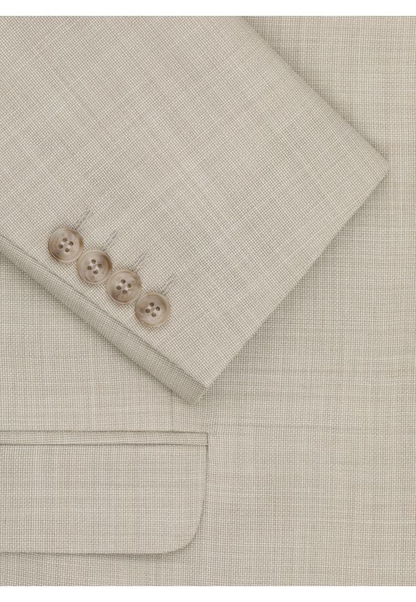 Pako Lorente - PAKO LORENTE - Beżowa wełniana marynarka garniturowa. Kolor: beżowy. Materiał: wełna. Wzór: gładki