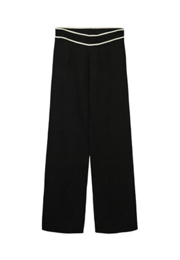 Vero Moda Spodnie dzianinowe Gold 10337637 Czarny Loose Fit. Kolor: czarny. Materiał: wiskoza