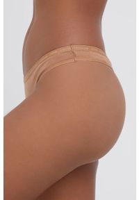 Calvin Klein Underwear Stringi (2-pack) kolor brązowy. Kolor: brązowy
