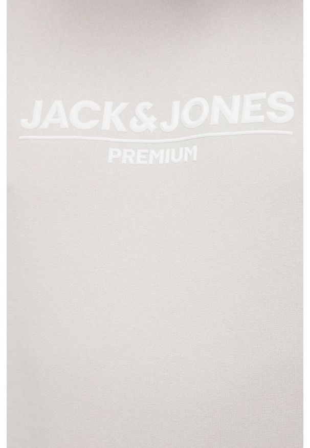 Premium by Jack&Jones bluza męska kolor szary z nadrukiem. Okazja: na co dzień. Kolor: szary. Wzór: nadruk. Styl: casual