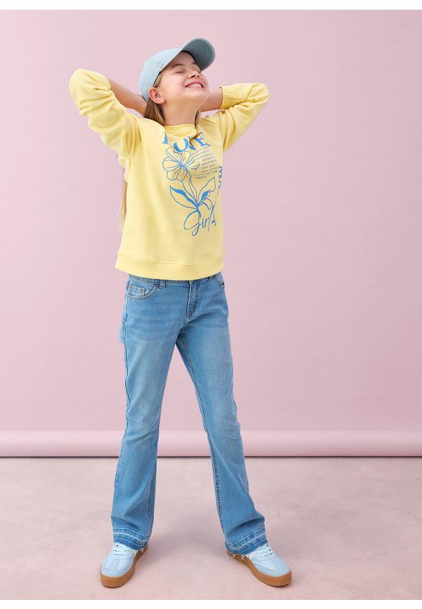 bonprix - Bluza z czystej bawełny organicznej. Kolor: żółty. Materiał: bawełna. Wzór: nadruk
