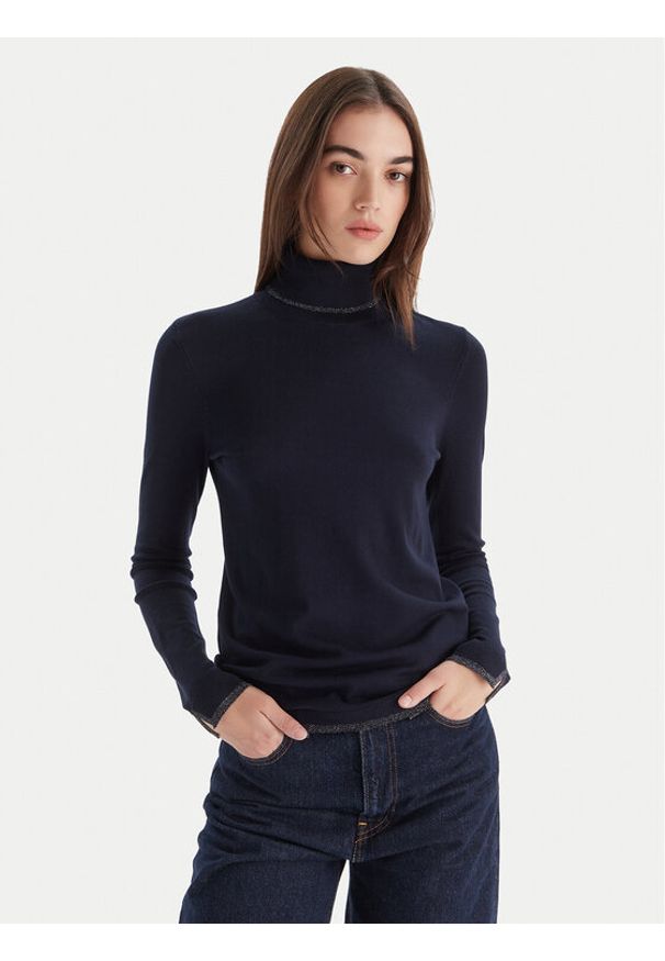 Liu Jo Golf MF5229 MS49I Granatowy Regular Fit. Typ kołnierza: golf. Kolor: niebieski. Materiał: syntetyk