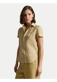 Polo Ralph Lauren Koszula 211973366507 Beżowy Regular Fit. Typ kołnierza: polo. Kolor: beżowy. Materiał: len #1