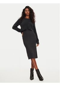 Morgan Sukienka dzianinowa 242-RMONA Szary Slim Fit. Kolor: szary. Materiał: syntetyk #3