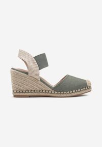 Renee - Zielone Sandały Espadryle na Plecionym Koturnie Batulia. Kolor: zielony. Sezon: lato. Obcas: na koturnie. Styl: elegancki #6