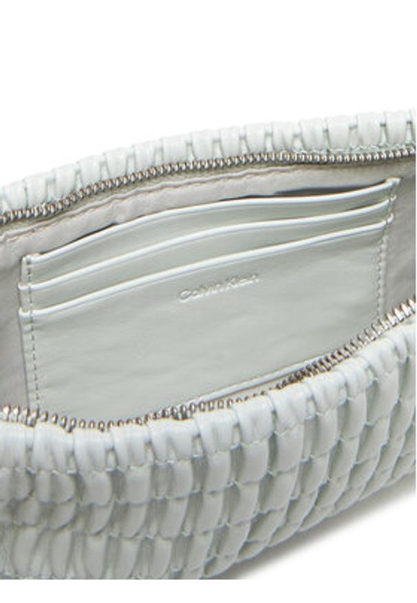 Calvin Klein Jeans Torebka Rouched Zip Top Bag LV04K3090G Szary. Kolor: szary. Materiał: skórzane