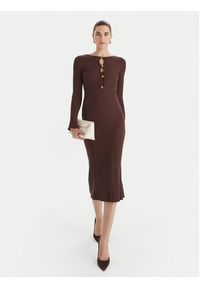 Marciano Guess Sukienka dzianinowa 5BGK55 5891Z Brązowy Regular Fit. Kolor: brązowy. Materiał: syntetyk #5