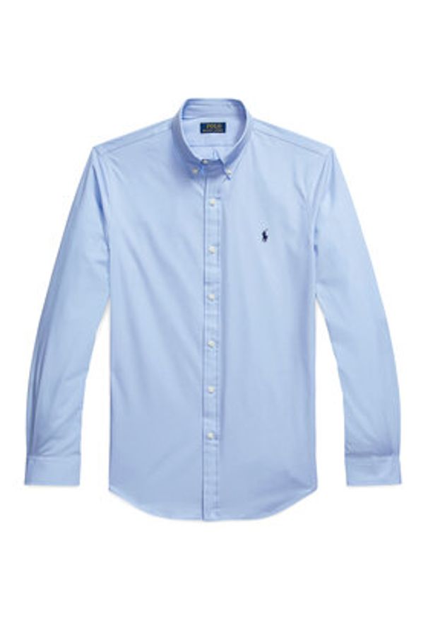 Polo Ralph Lauren Koszula 710929348009 Błękitny Slim Fit. Typ kołnierza: polo. Kolor: niebieski. Materiał: bawełna