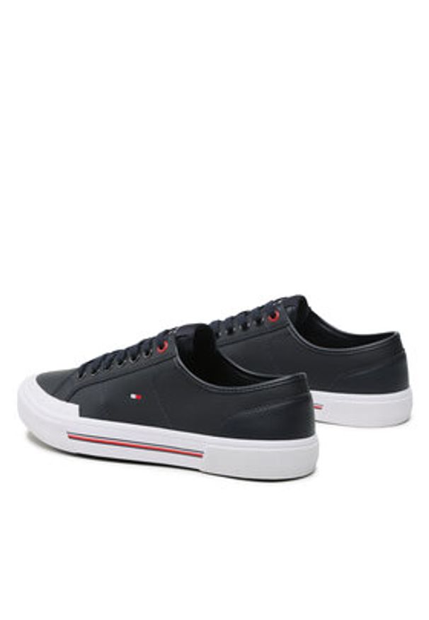 TOMMY HILFIGER - Tommy Hilfiger Tenisówki Core Corporate Vulc Leather FM0FM04561 Granatowy. Kolor: niebieski. Materiał: skóra