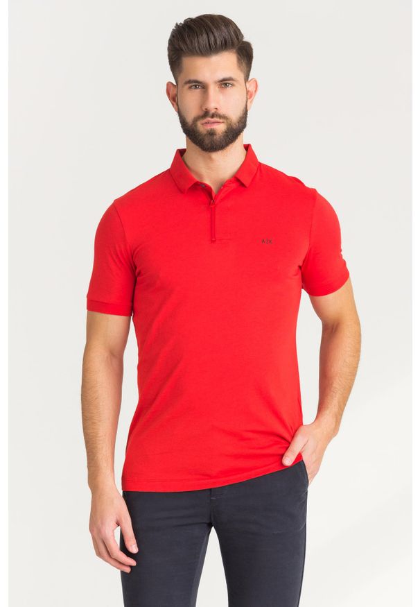 POLO Armani Exchange. Typ kołnierza: polo. Wzór: jednolity, nadruk. Styl: sportowy