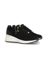 MEXX - Mexx sneakersy Glass kolor czarny MXK039801W. Nosek buta: okrągły. Zapięcie: sznurówki. Kolor: czarny. Materiał: guma. Obcas: na koturnie #6