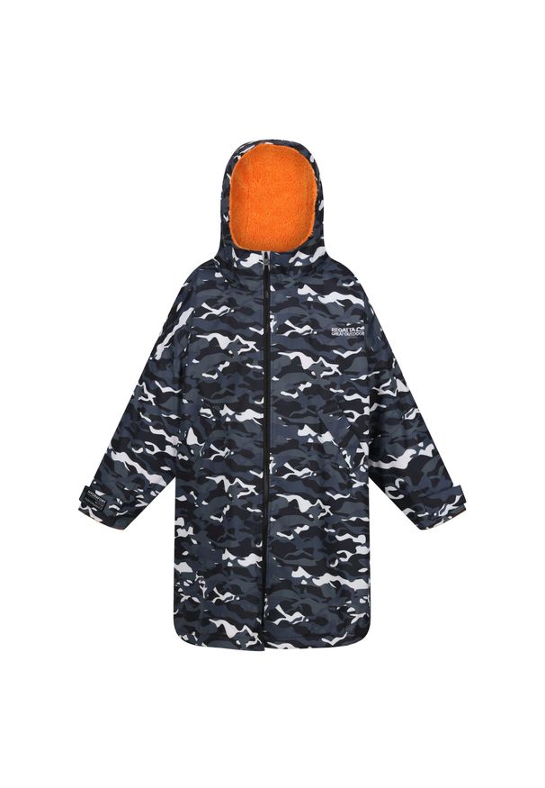 Regatta - Wodoodporny Szlafrok Dziecięcy/dziecięcy W Kamuflażu. Kolor: czarny, wielokolorowy, pomarańczowy