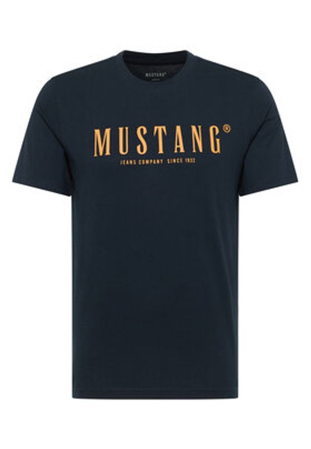 Mustang T-Shirt Austin 1016853 Granatowy Regular Fit. Kolor: niebieski. Materiał: bawełna