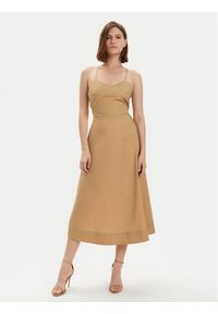 Gaudi Sukienka letnia 411FD15002 Beżowy Regular Fit. Kolor: beżowy. Materiał: bawełna. Sezon: lato #1