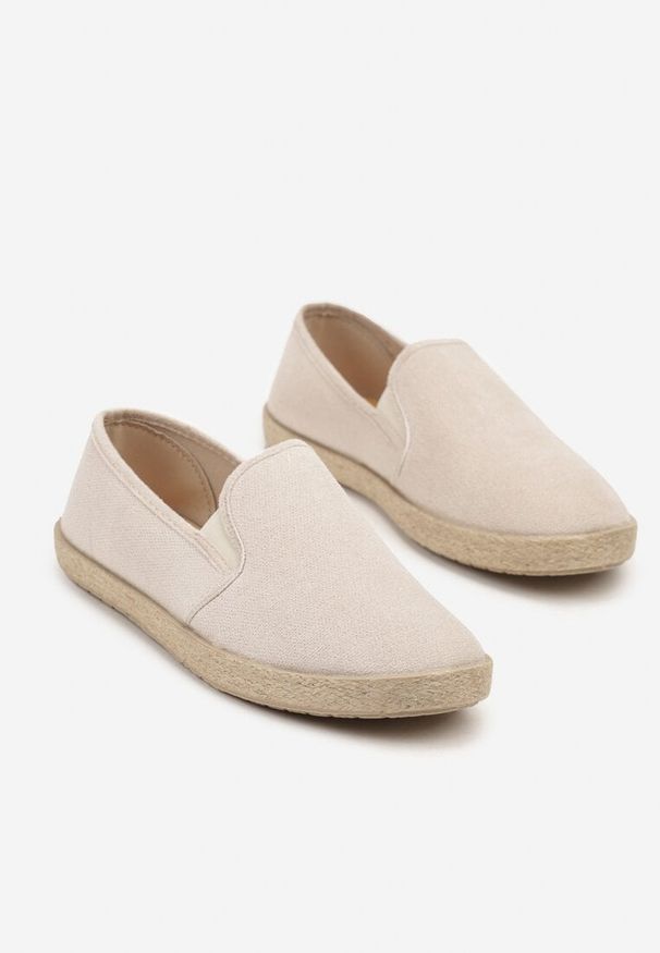 Born2be - Beżowe Trampki Ozdobione Plecionką Tolessea. Kolor: beżowy. Materiał: jeans. Wzór: aplikacja. Styl: elegancki, klasyczny