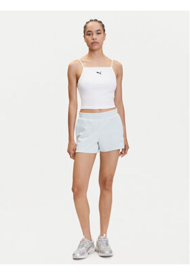 Puma Top Ess 629771 Biały Slim Fit. Kolor: biały. Materiał: bawełna