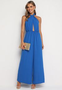 Born2be - Niebieski Kombinezon o Taliowanym Kroju Bez Rękawów Rivassina. Kolor: niebieski. Długość rękawa: bez rękawów. Długość: długie #5