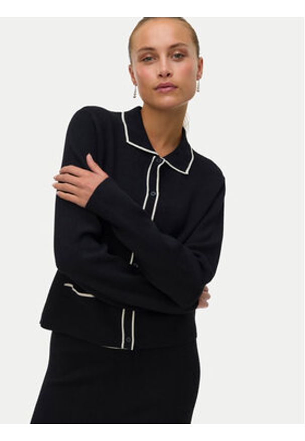 Vero Moda Kardigan Gold 10337626 Czarny Regular Fit. Kolor: czarny. Materiał: syntetyk