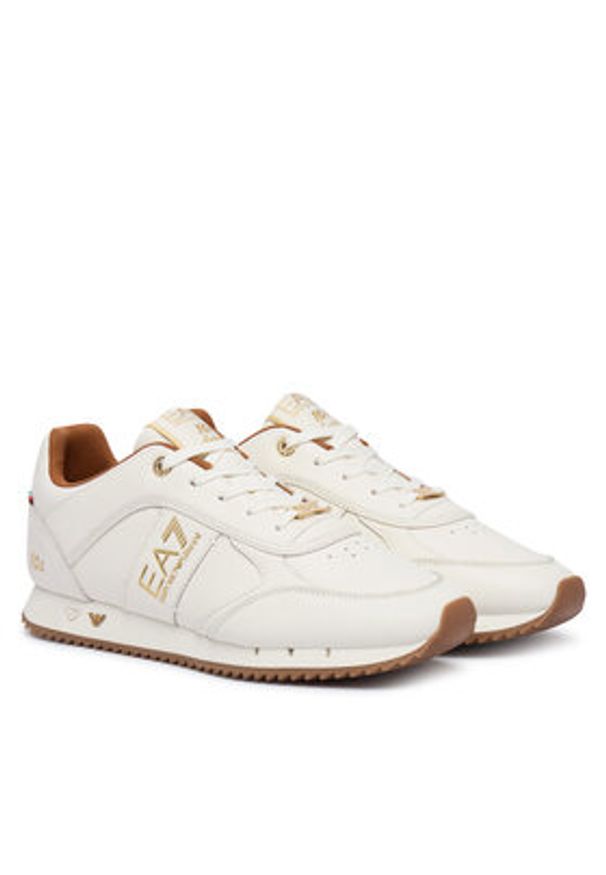 EA7 Emporio Armani Sneakersy 7X000648 AF15588 M0015 Kremowy. Kolor: kremowy. Materiał: skóra