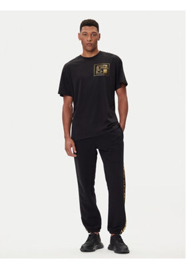 Plein Sport T-Shirt FAEC MTK8362 STE001N Czarny Loose Fit. Kolor: czarny. Materiał: bawełna. Styl: sportowy
