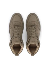 Kazar - Khaki sneakersy męskie za kostkę na karbowanej podeszwie. Wysokość cholewki: za kostkę. Zapięcie: sznurówki. Kolor: zielony. Materiał: nubuk. Szerokość cholewki: normalna. Sport: turystyka piesza #3