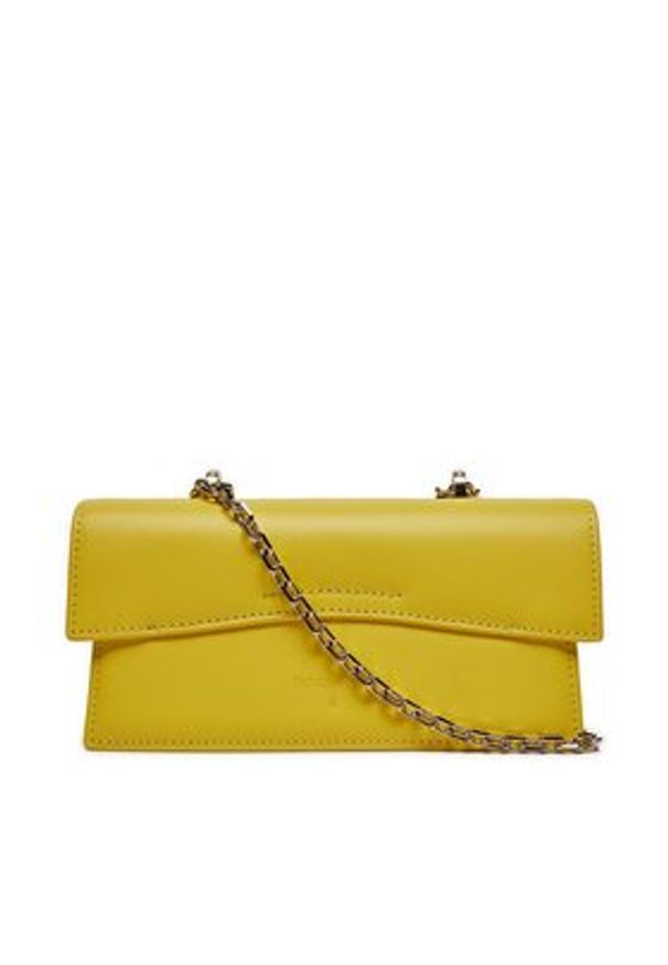 Patrizia Pepe Torebka 2B0032/L061-Y447 Żółty. Kolor: żółty. Materiał: skórzane