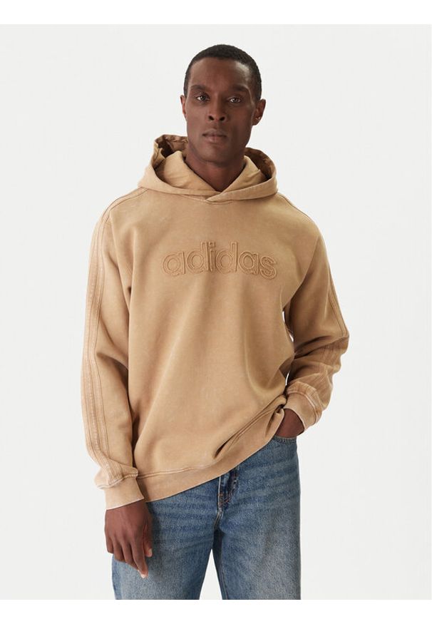 Adidas - adidas Bluza JY2791 Beżowy Loose Fit. Kolor: beżowy. Materiał: bawełna