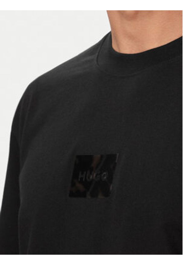 Hugo - HUGO T-Shirt Dumeon 50557445 Czarny Regular Fit. Kolor: czarny. Materiał: bawełna