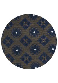 Męski Krawat - Chattier - Brązowy z Granatowymi Grochami. Kolor: wielokolorowy, brązowy, beżowy. Materiał: tkanina. Wzór: grochy. Styl: elegancki, klasyczny, wizytowy #4