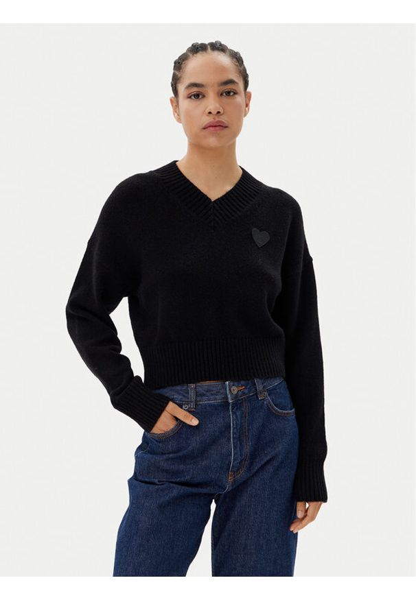 Hugo - HUGO Sweter Scutie 50543059 Czarny Relaxed Fit. Kolor: czarny. Materiał: syntetyk