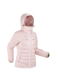 WEDZE - Kurtka narciarska 900 Warm damska. Typ kołnierza: kołnierzyk stójkowy. Kolor: różowy. Materiał: puch, materiał. Sport: narciarstwo #1