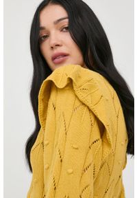 Morgan sweter bawełniany damski kolor żółty lekki. Okazja: na co dzień. Kolor: żółty. Materiał: bawełna. Wzór: gładki. Styl: casual