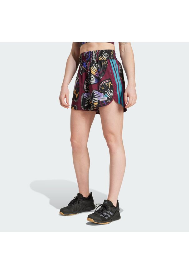 Adidas - Szorty adidas X Farm Pacer. Kolor: fioletowy, czerwony, wielokolorowy. Materiał: dzianina