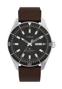 Timex zegarek TW2V24800 Waterbury Dive męski kolor brązowy. Kolor: brązowy. Materiał: materiał, skóra