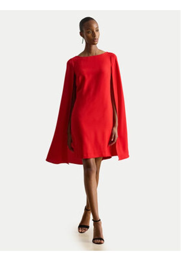 Lauren Ralph Lauren - LAUREN RALPH LAUREN Sukienka koktajlowa 253980921009 Czerwony Slim Fit. Kolor: czerwony. Materiał: syntetyk. Styl: wizytowy