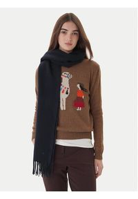 Weekend Max Mara Szalik Scoglio 2525546105 Granatowy. Kolor: niebieski. Materiał: materiał, wełna